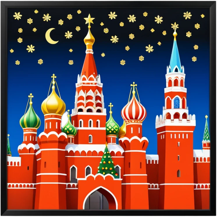kremlin. moscow. New Year. aesthetic  emoji
