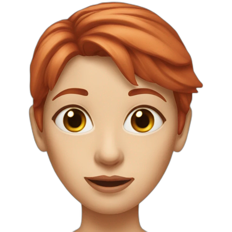 woman with red hair using glass rolling eyes emoji