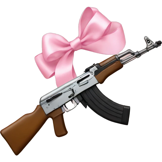 Ak47 with a light pink bow emoji