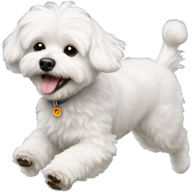 Maltese bichon running emoji