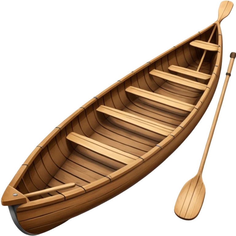 Wooden canoe with paddles emoji