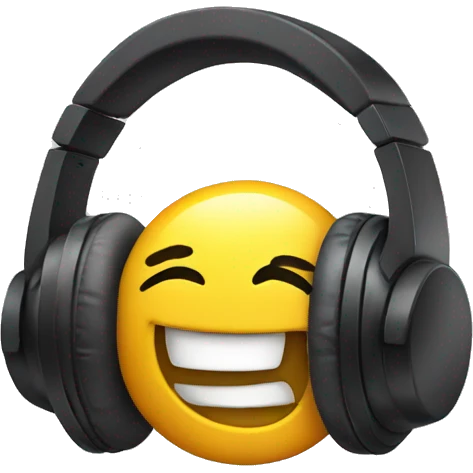 headphones with winking face emoji emoji