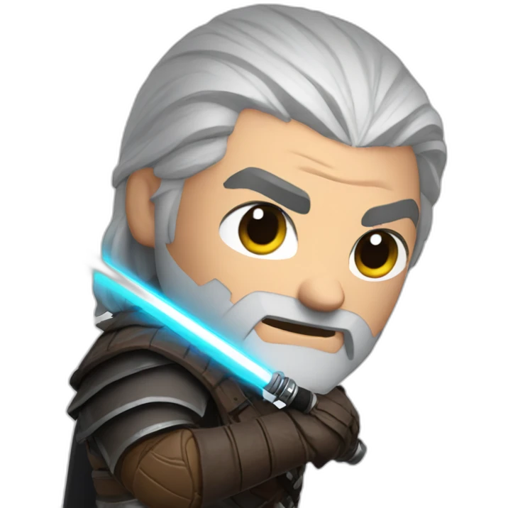 Geralt with a lightsaber emoji