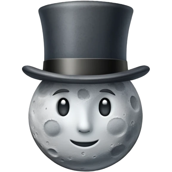 The moon wearing a top hat  emoji