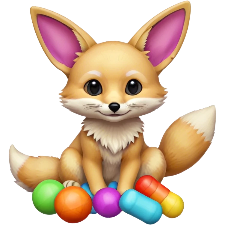 fennec playing with toys  emoji