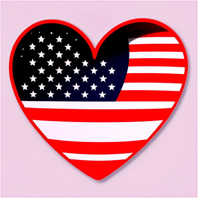 American flag heart emoji