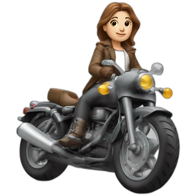 Élisabeth II sur une moto emoji