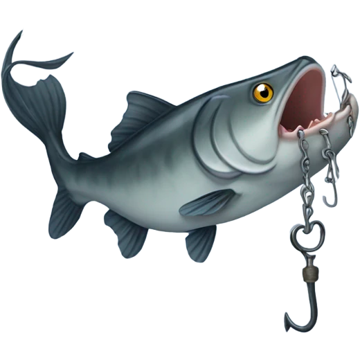 Catfish biting a hook  emoji