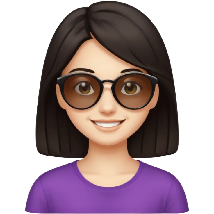 ragazzina di 16 anni mora con occhiali scuri emoji