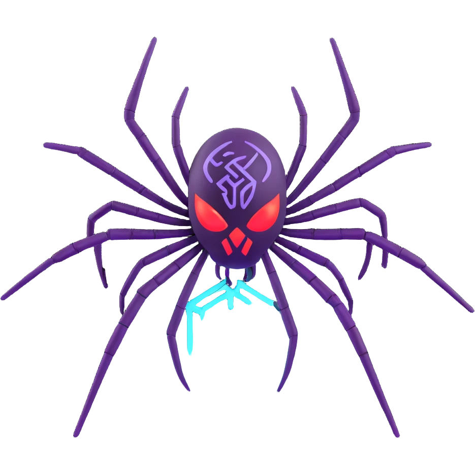 A 3D spider, fantasy style, magical elements, glowing runes, mystical atmosphere emoji