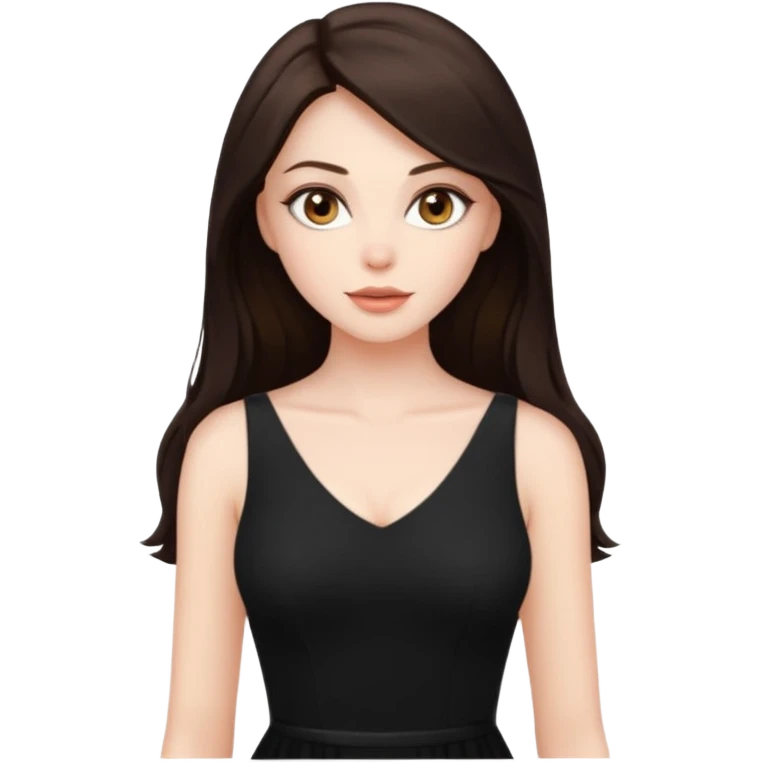 Sexy brunette woman long dark brown hair, hazel eyes, pale skin emoji