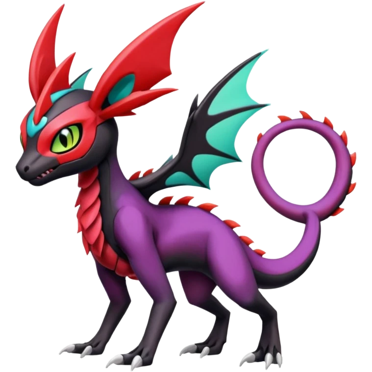 Colorful Cool Badass  Meloetta-Noibat-Noivern-Salandit-Guilmon-Darkrai-Pokémon-Fakémon-fusion-hybrid-creature emoji
