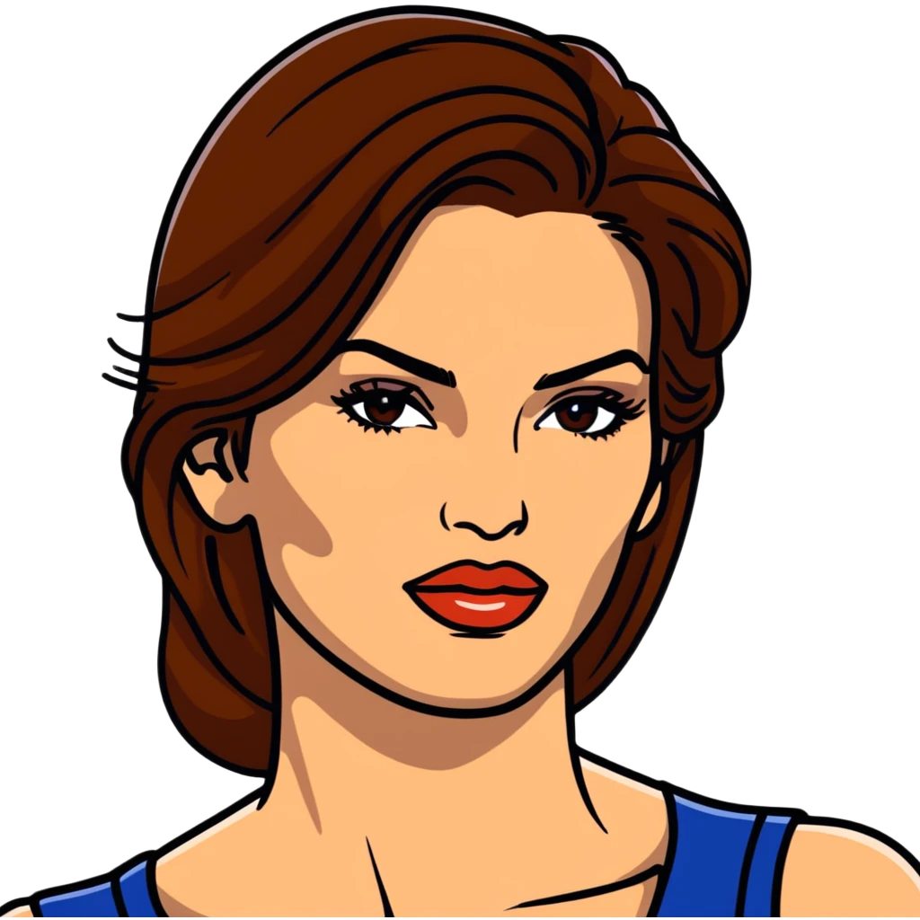 Cindy Crawford famous supermodel with beauty mark above her lip, brown hair emoji