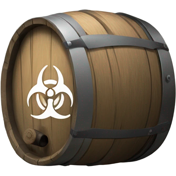 Biohazard symbol on a barrel emoji