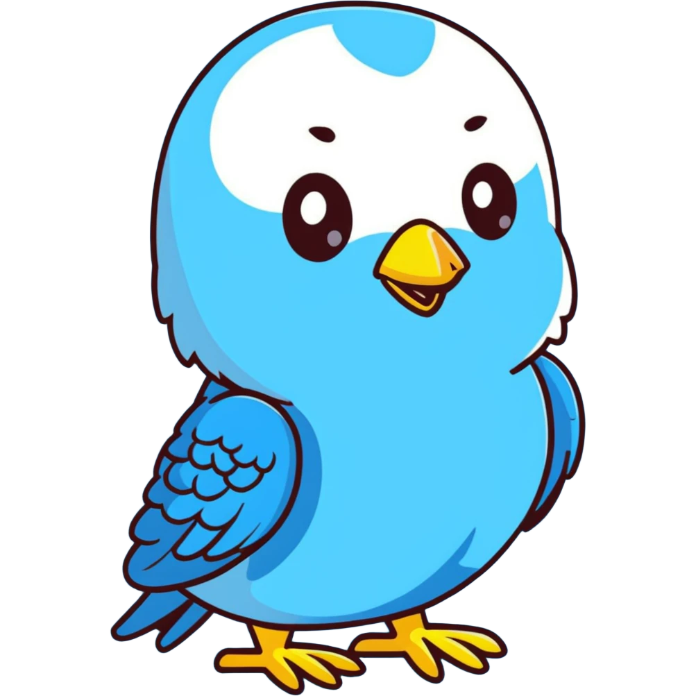 blue girl budgies emoji