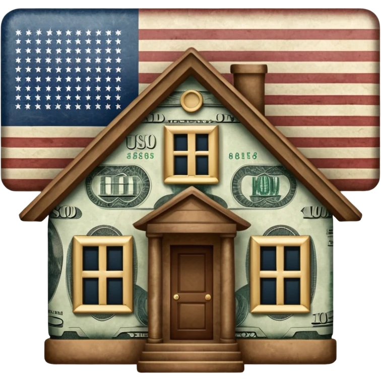 usa flag money house emoji