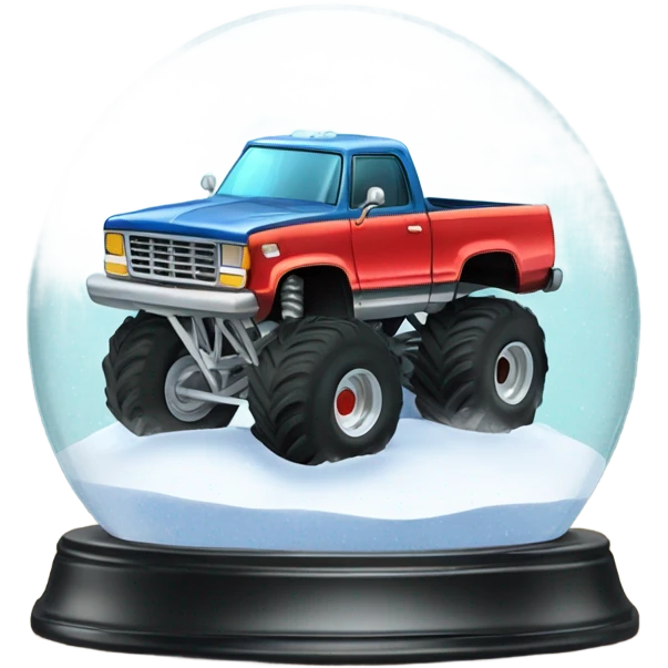 Monster truck in a snow globe  emoji