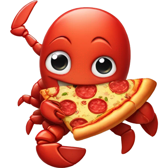 Cute Lobster eating pizza emoji