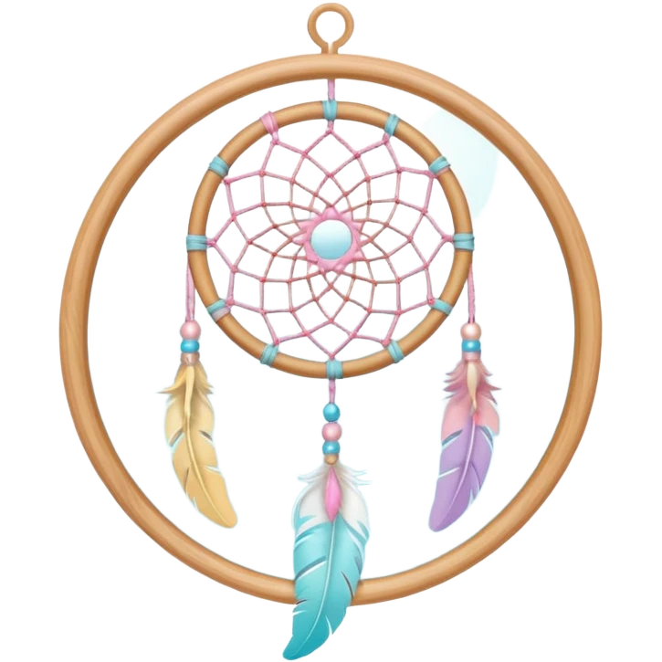 Mini pastel dreamcatcher with white light pastel wooden frame  emoji