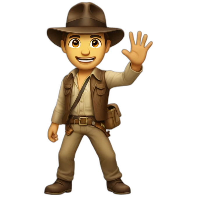 Indiana Jones waving emoji