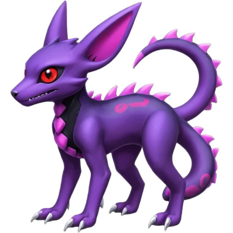 Gothic Edgy Evil Badass Cool Genesect-Umbreon-Salandit-Fakémon-hybrid-creature (full body)  emoji