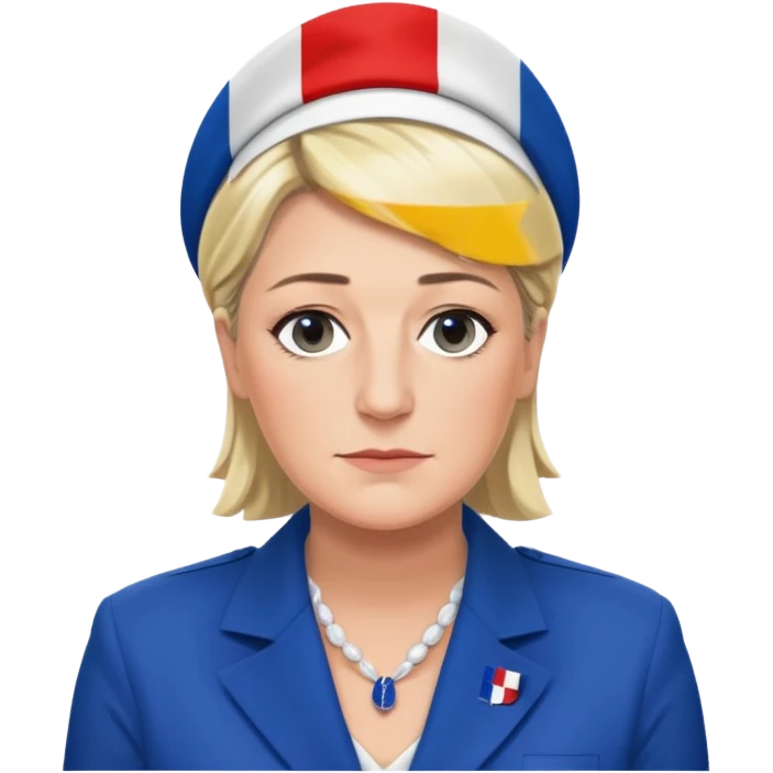 Marine le pen et drapeau français emoji