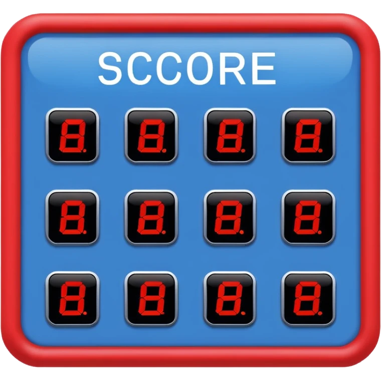  score board blue (#00A3E0) and red (#F9423A) emoji