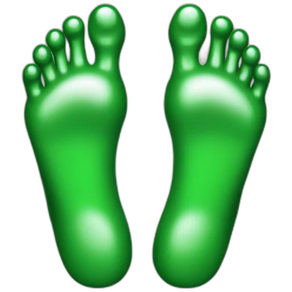 Feet with green varnish emoji