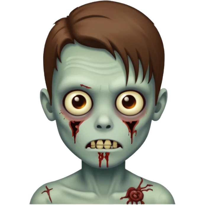 zombie boy with long brown hair emoji