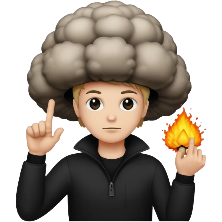 создай эмодзи грабителя, ядерного взрыва планеты и смайлик где обычный человек показывает фак emoji