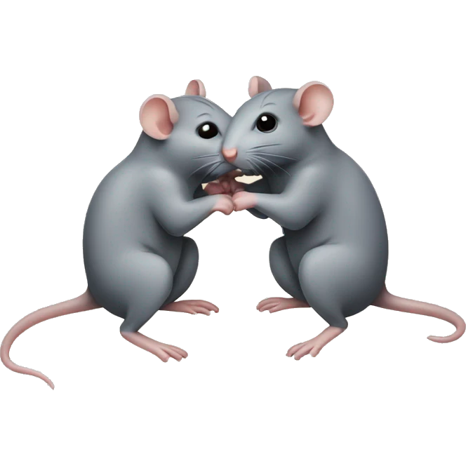Two rats hugging emoji