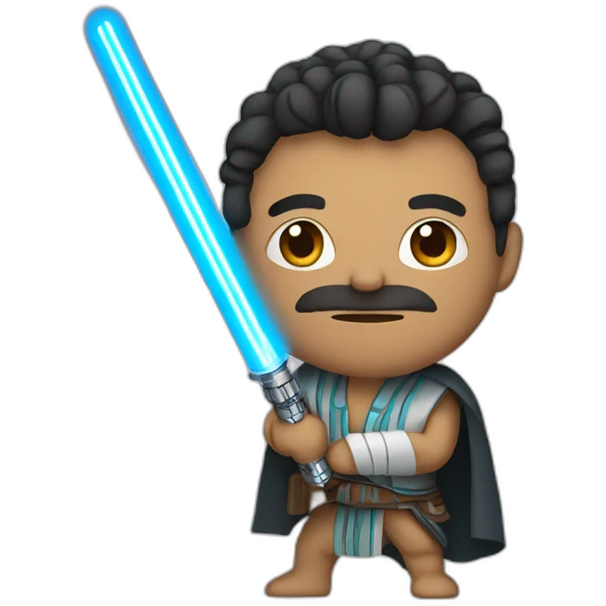 Mexican with blue lightsaber emoji