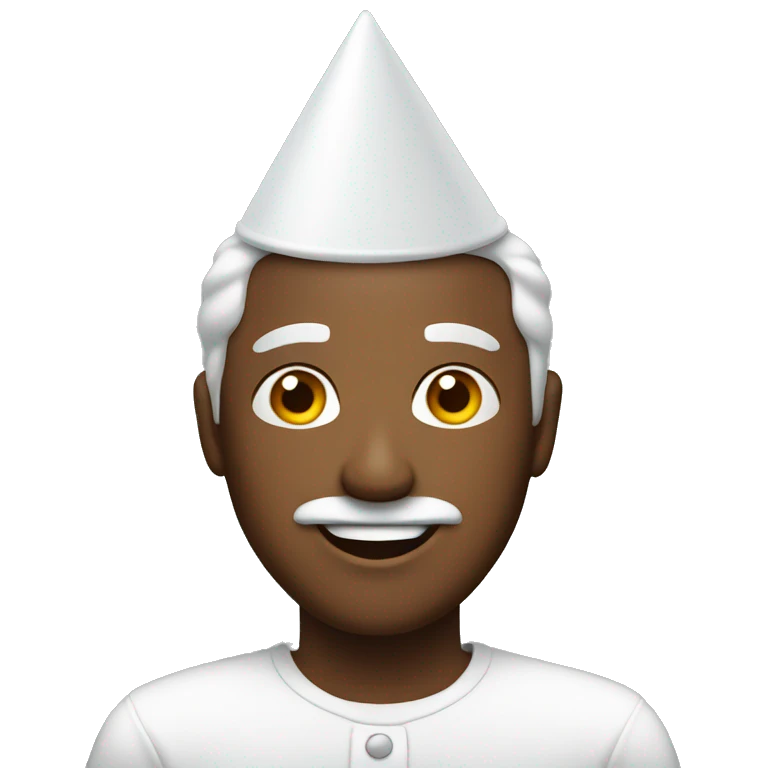 Man wearing white birthday hat emoji