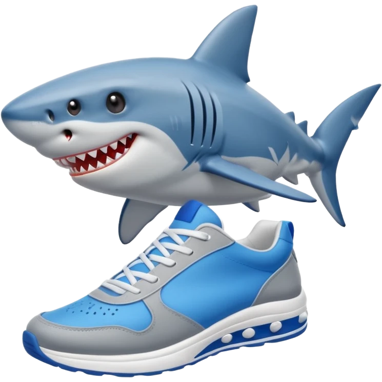 Tiburon con zapatillas emoji