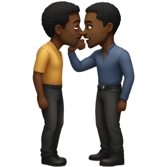 2 visibly gay black men kissing emoji