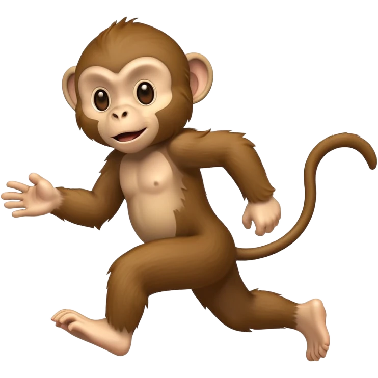 Running monkey with baby emoji