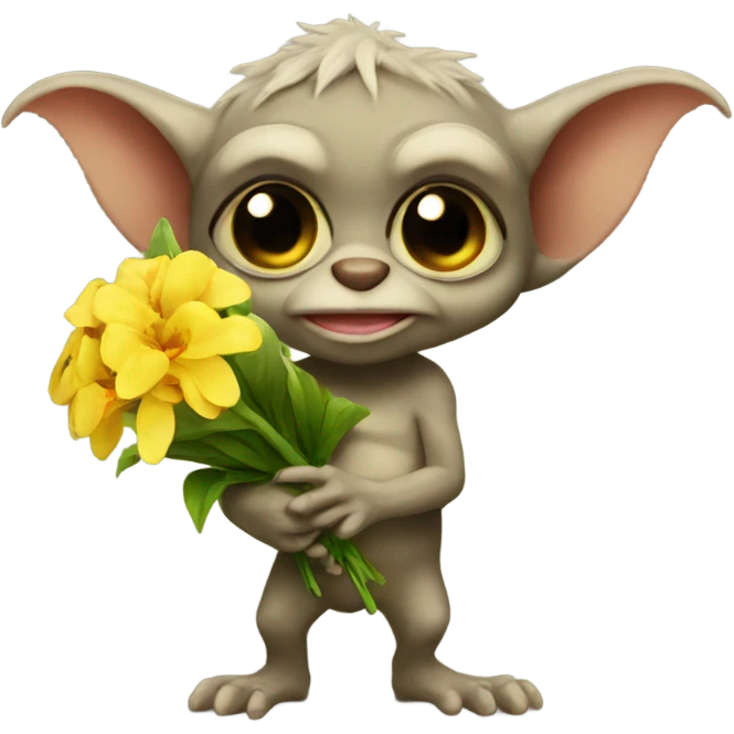 gremlin holding flowers  emoji
