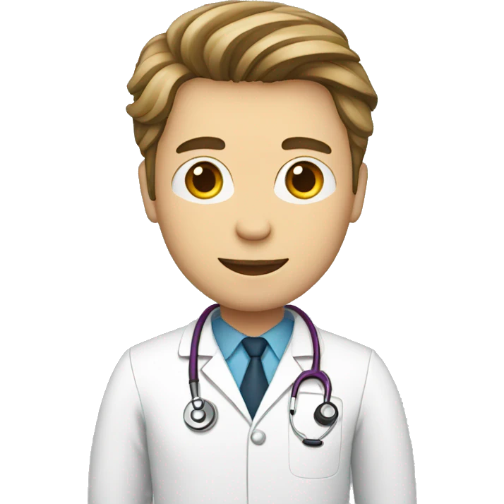 white male doctor with clipboard emoji