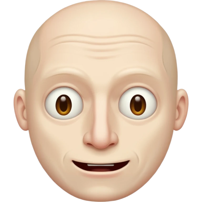 Creepy man with big mouth and no nose and ears no nise emoji