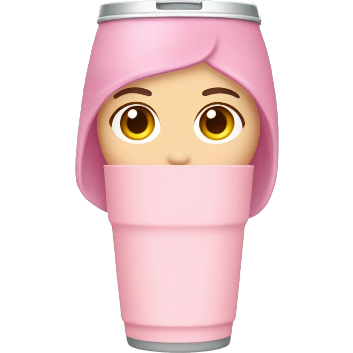 Light pink tumbler without face emoji
