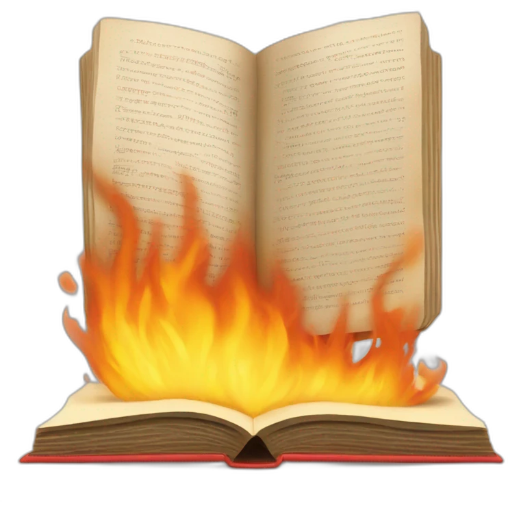 un livre ouvert en feu emoji