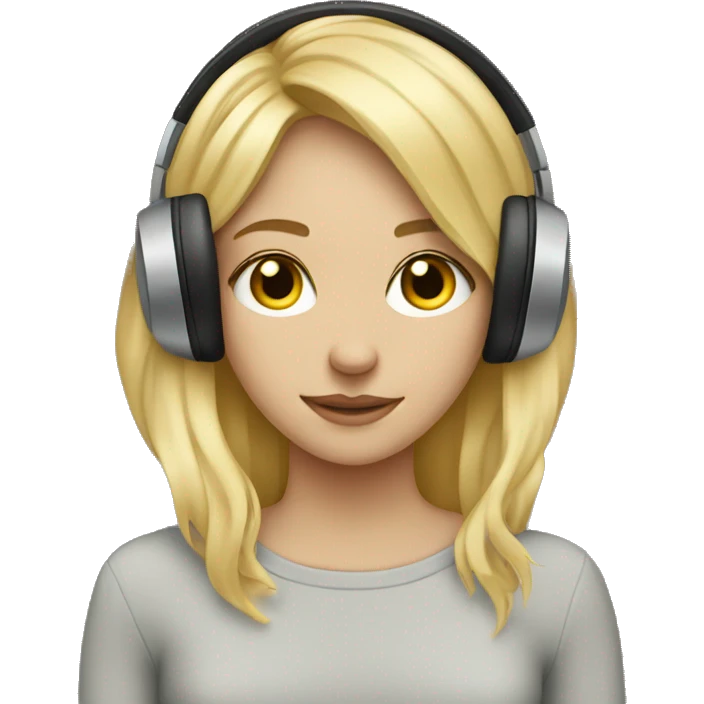 Blonde girl listening to music  emoji