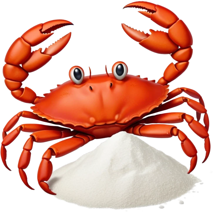 Make a crab snorting a pile of powdered sugar  emoji