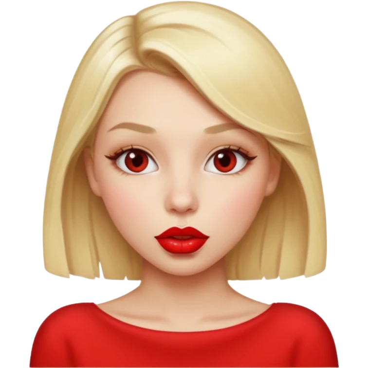 hot blonde girl kissing the camera emoji