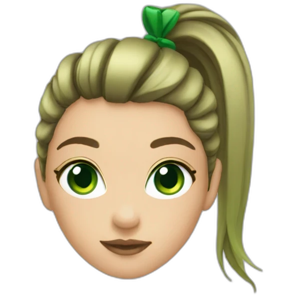 green eyes girl ponytail emoji