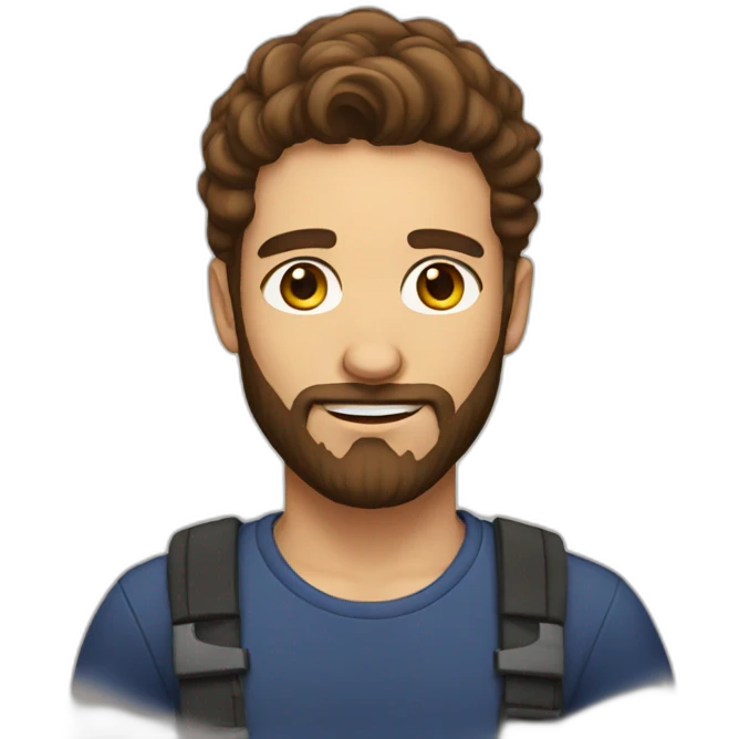 Man beard girl with brown hair emoji