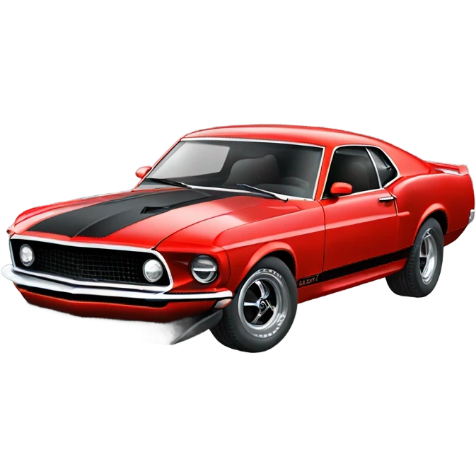 1969 mach 1 ford mustang in red emoji