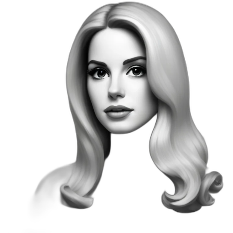 Lana Del Rey “Ultraviolence” letter emoji in black and white. Only text. emoji