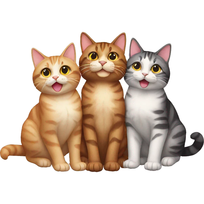 four cats celebrating emoji