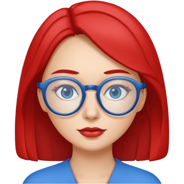 woman with glasses one glass red one glass blue emoji